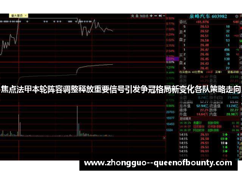 焦点法甲本轮阵容调整释放重要信号引发争冠格局新变化各队策略走向 焦点法甲本轮阵容调整释放重要信号引发争冠格局新变化各队策略走向